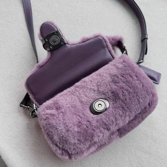 Coach Lavender Fur Shoulder Bag - Picture 2 of 4